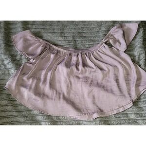 American Eagle Women's Off-the-shoulder Solid Rose Pink Blouse Size XS‎